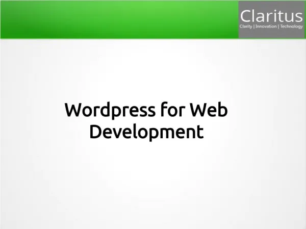 wordpress for web development