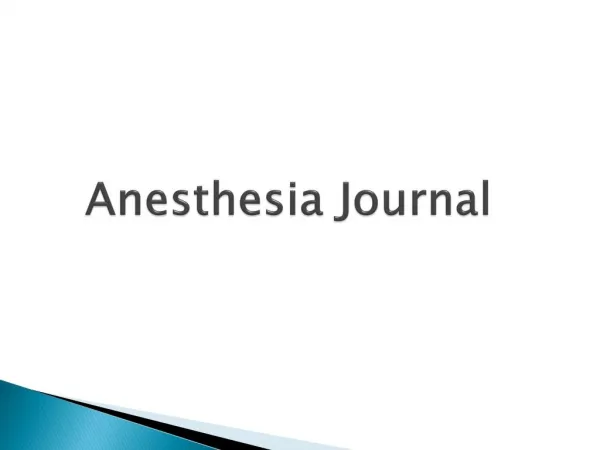Anesthesia Journal