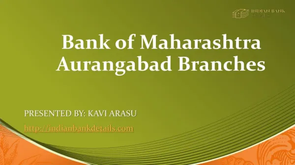 Bank of Maharashtra branches in Aurangabad