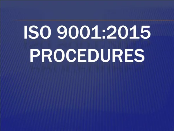 ISO 9001:2015 Procedures