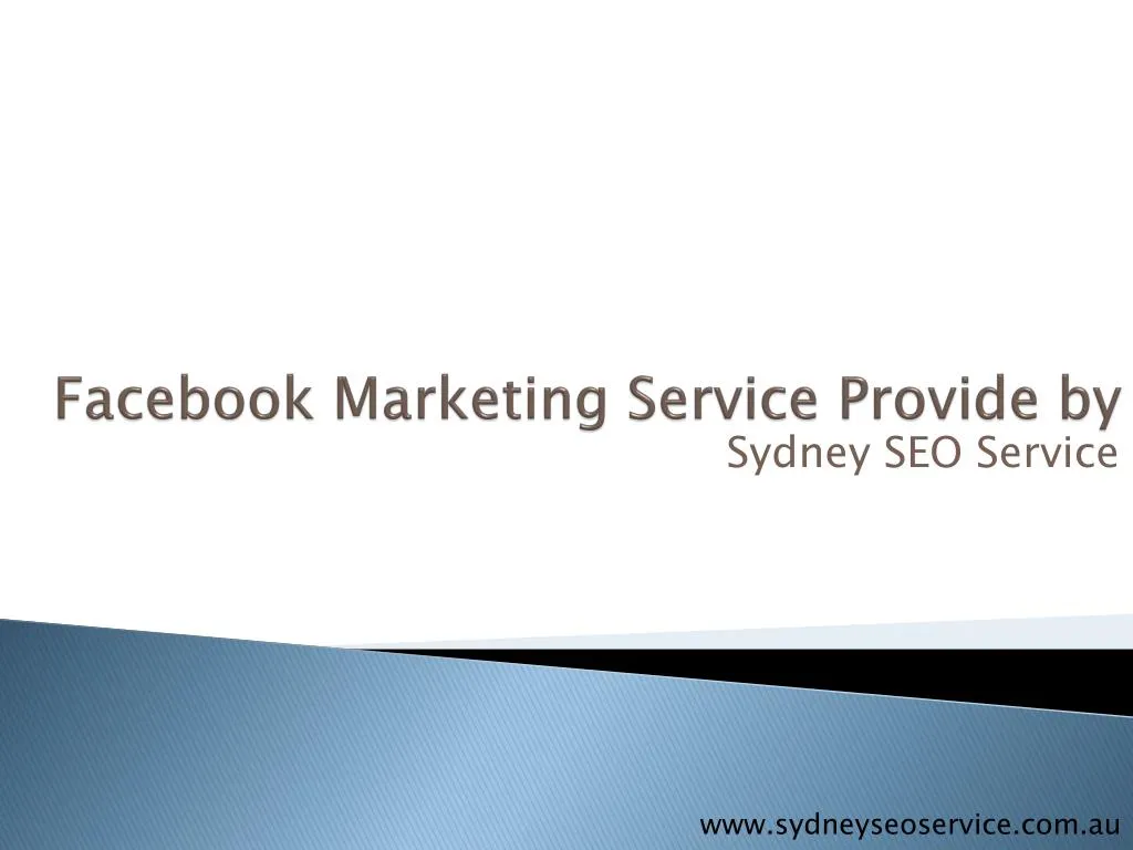 facebook marketing service provide by