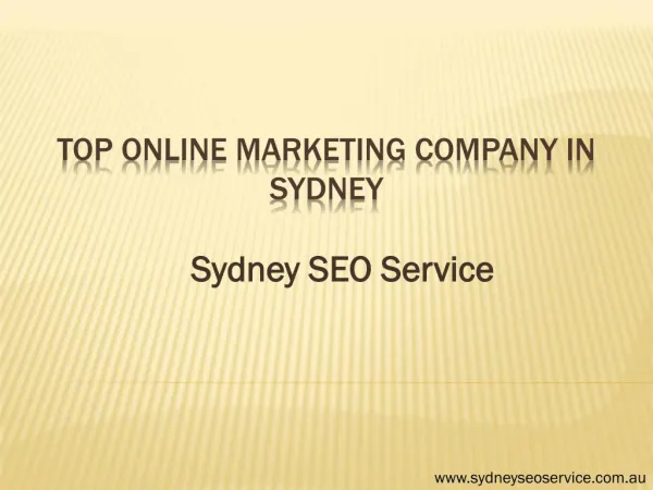 Top Online Marketing Company in Sydney