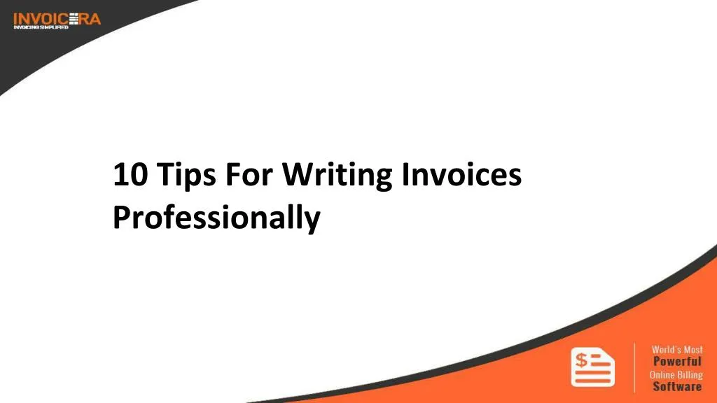10 tips for writing invoices professionally