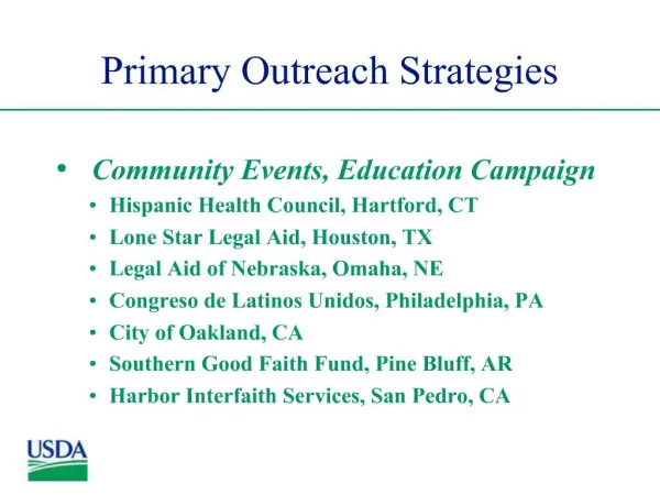 Primary Outreach Strategies