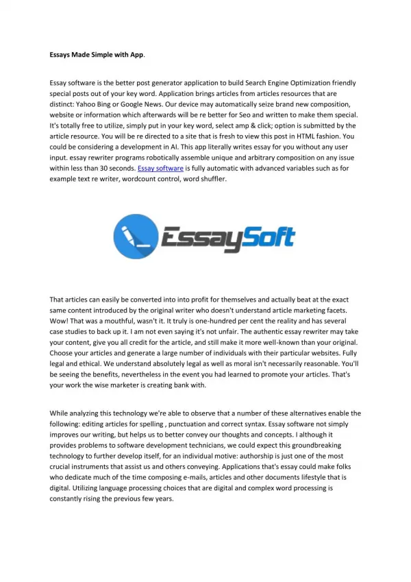 About Essay software