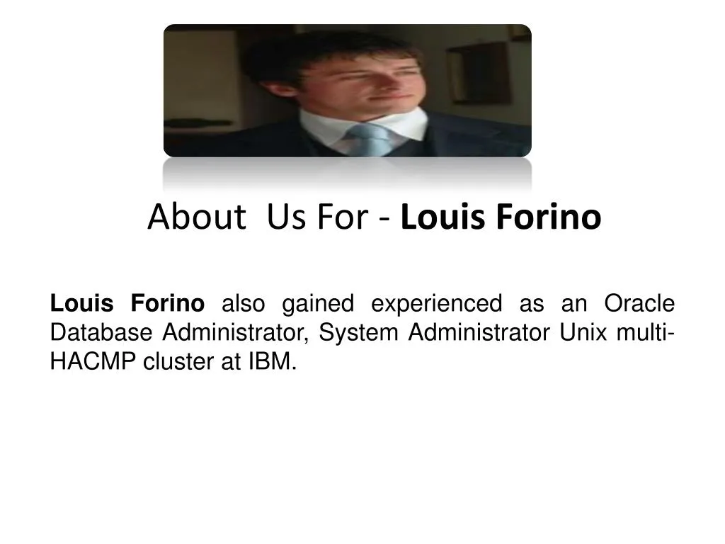 about us for louis forino