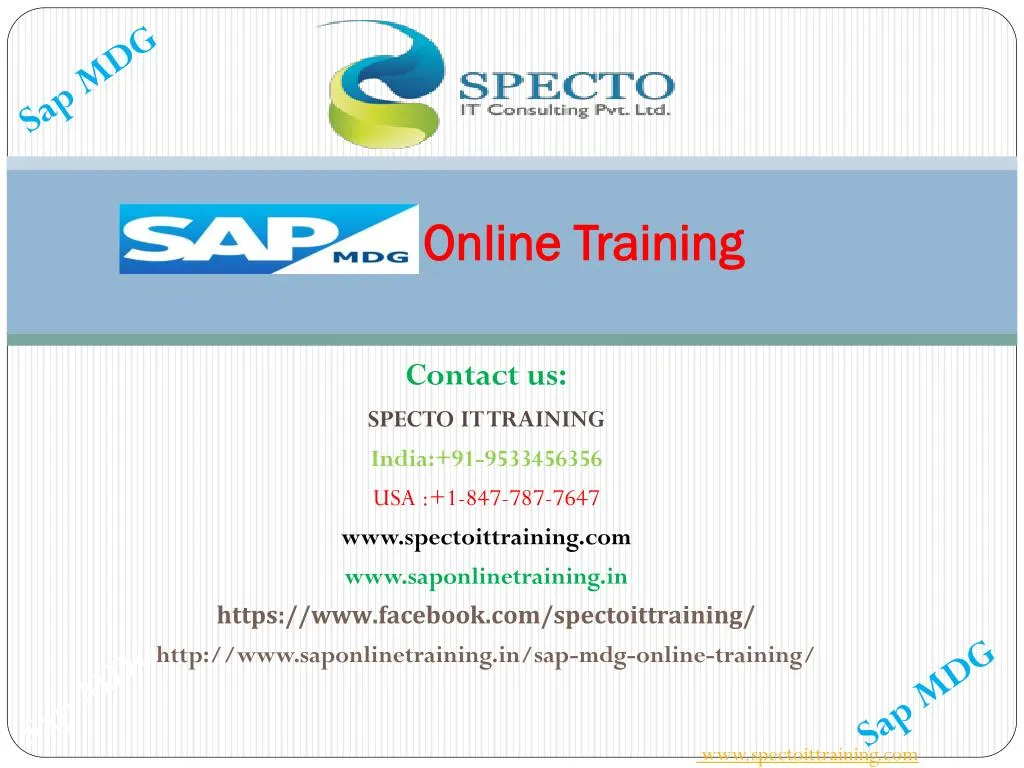 s ap mdg o nline training