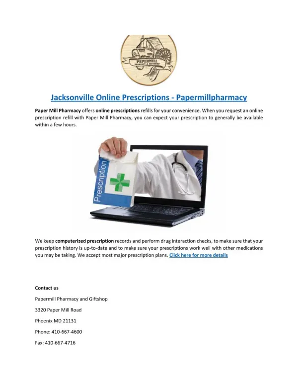 Jacksonville-Online-Prescriptions-Papermillpharmacy