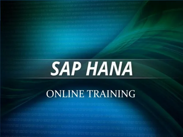 Better SAP HANA Online Training | SAP HANA Course Online