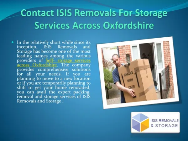 Contact ISIS Removals For Storage Services Across Oxfordshire