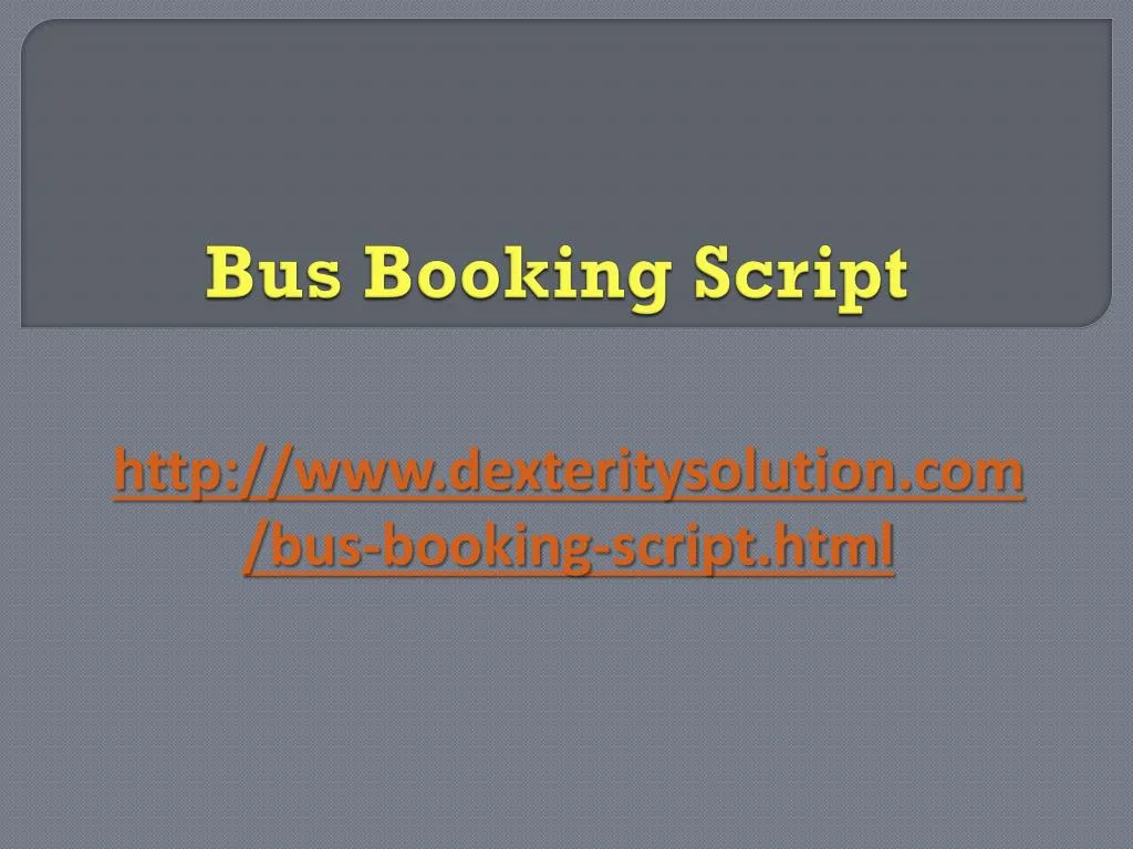 bus booking script