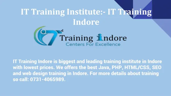 IT Training Institute- IT Training Indore