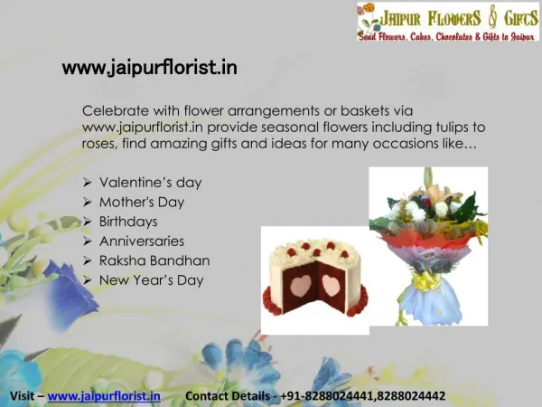 Send Online Flowers & gifts to Jaipur