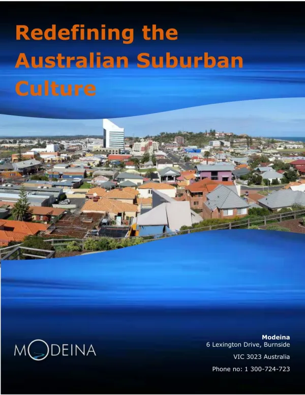 Redefining the Australian Suburban Culture