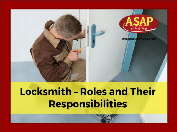 Locksmiths - What Does They Do?