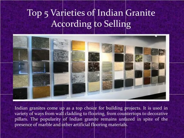 Top 5 Varieties of Indian Granite According to Selling
