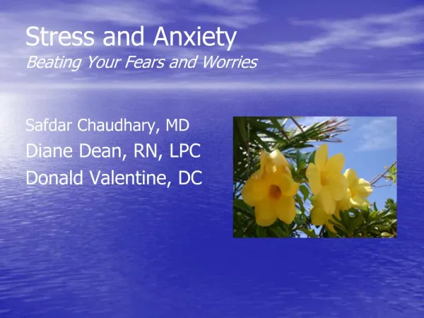 Stress and Anxiety Beating Your Fears and Worries