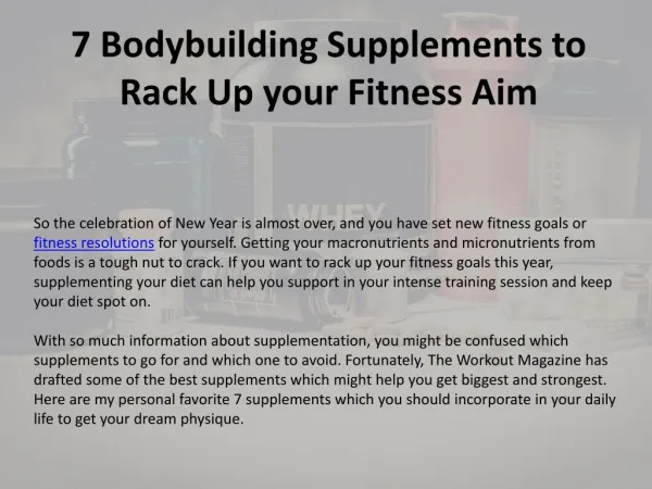 7 Bodybuilding Supplements to rack up your fitness aim