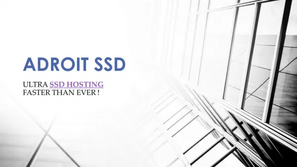 Providing ultimate SSD Hosting and Wordpress Hosting Solutions - Adroit SSD