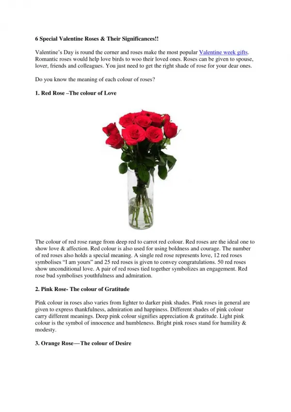 6 Special Valentine Roses & Their Significances!!