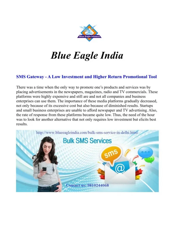 Best Bulk SMS Gateway Provider in India
