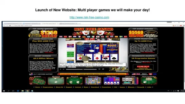 Launch of New Website: Multi player games we will make your day!