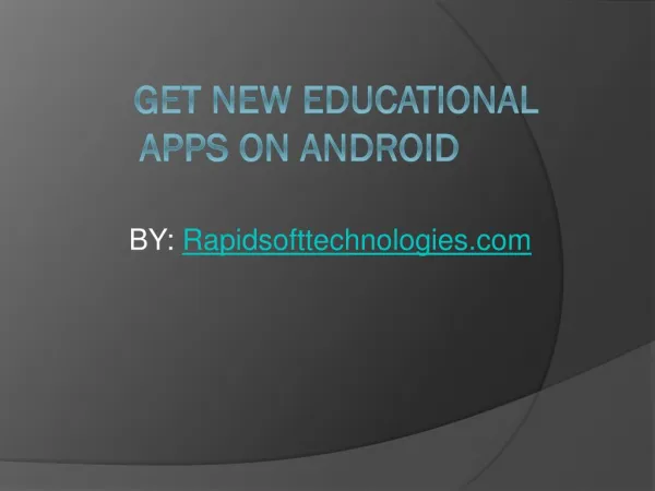 Get New Educational Apps On Android