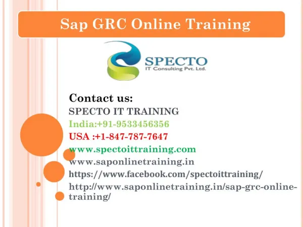 sap grc 10 training in usa,malaysia,south africa