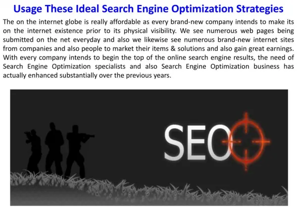 Usage These Ideal Search Engine Optimization Strategies