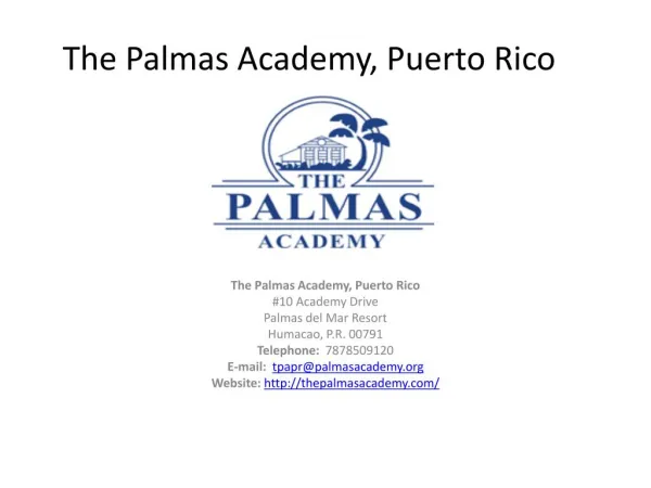 The Palmas Academy, Puerto Rico