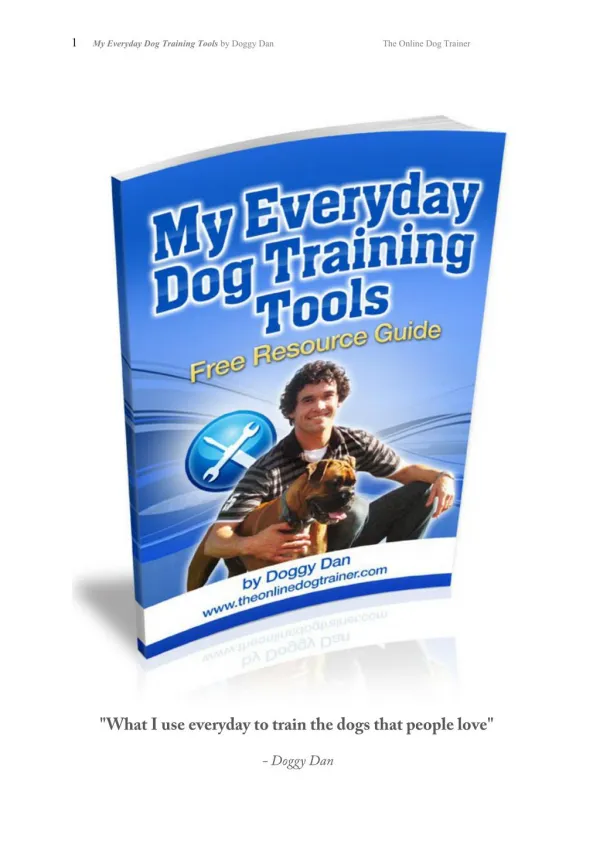 Dog Training Tools and Advice