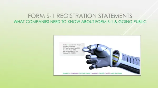 Form S-1 Registration Statement - Going Public