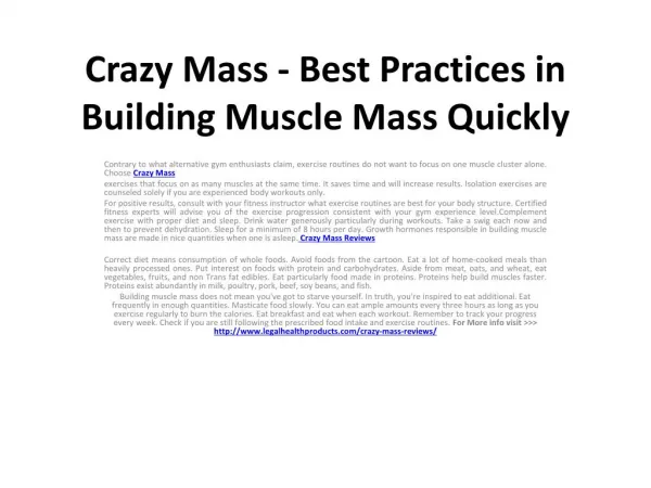 http://www.legalhealthproducts.com/crazy-mass-reviews/