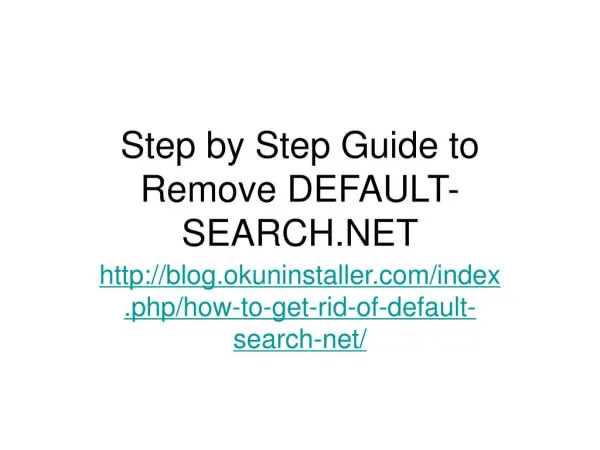 Step by Step Guide to Remove DEFAULT-SEARCH.NET