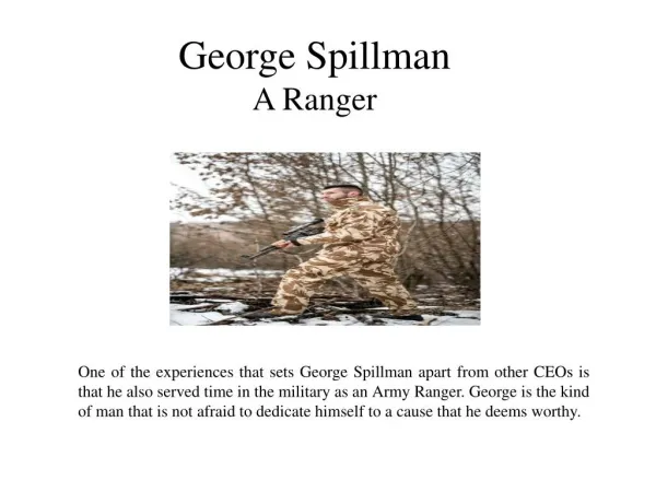 George Spillman A Ranger
