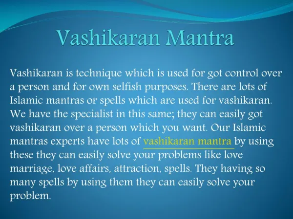 Powerful Vashikaran mantra