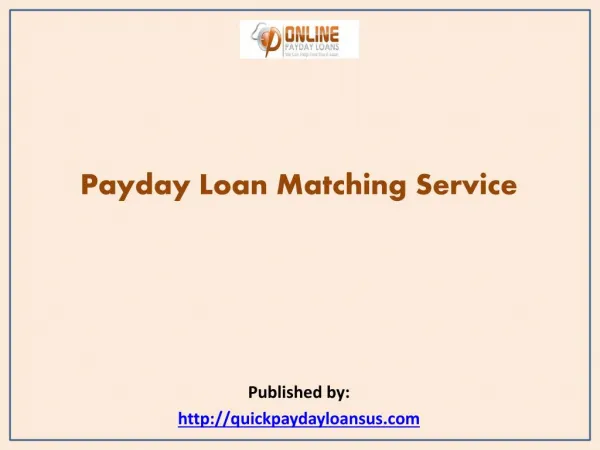 Payday Loan Matching Service