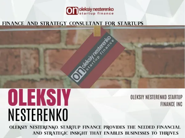 Oleksiy Nesterenko Start up Finance Services