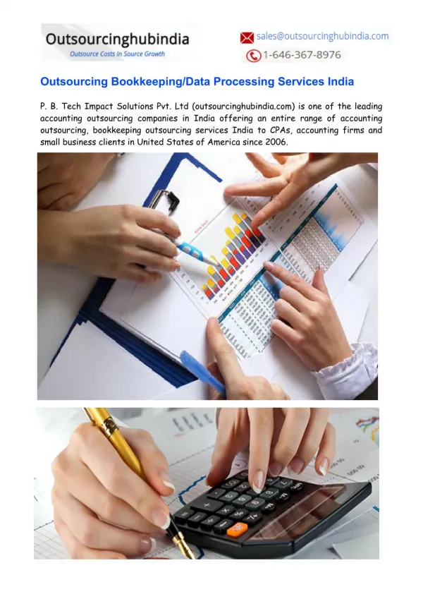 Accounting & Outsourcing Bookkeeping Services in India