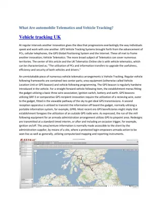 Vehicle tracking - slide 1