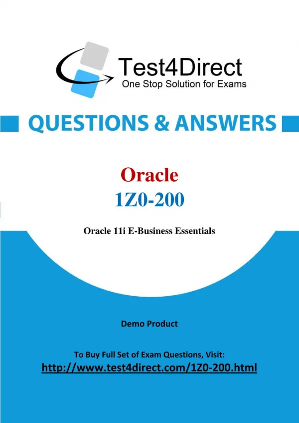Oracle 1Z0-200 Test - Updated Demo