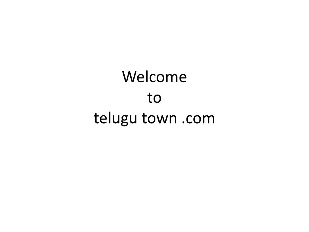 welcome to telugu town com