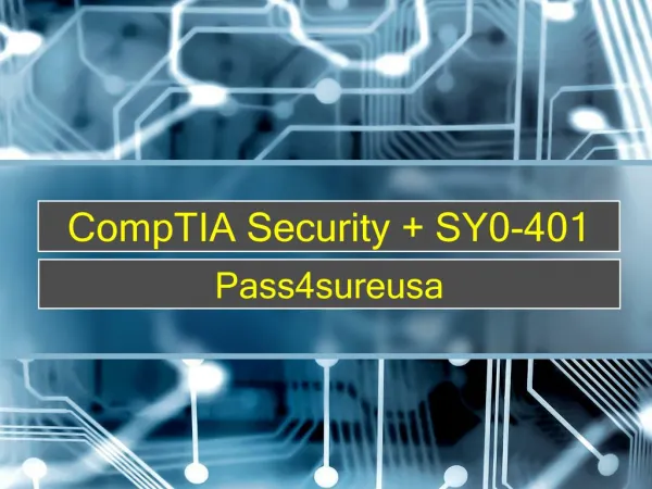 Pass4sure SY0-401 CompTIA Security Exam Preparation