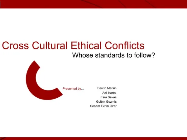 Cross Cultural Ethical Conflicts