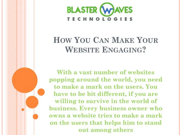 How You Can Make Your Website Engaging?