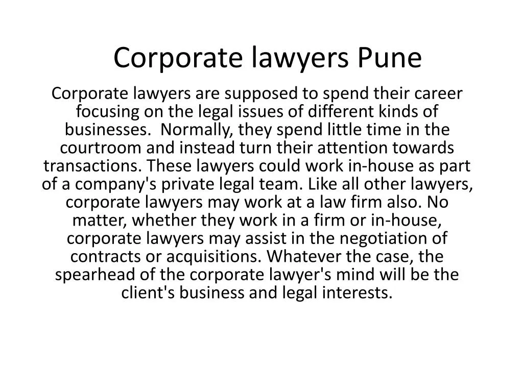 corporate lawyers pune