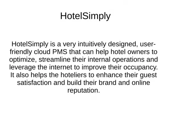 Hotel management software-hotelsimply.com