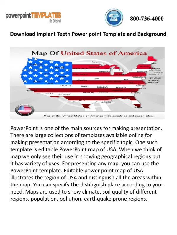 Online Download Editable Powerpoint Map of USA