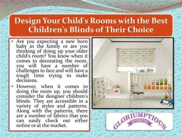 Design Your Child's Rooms with the Best Children's Blinds of Their Choice
