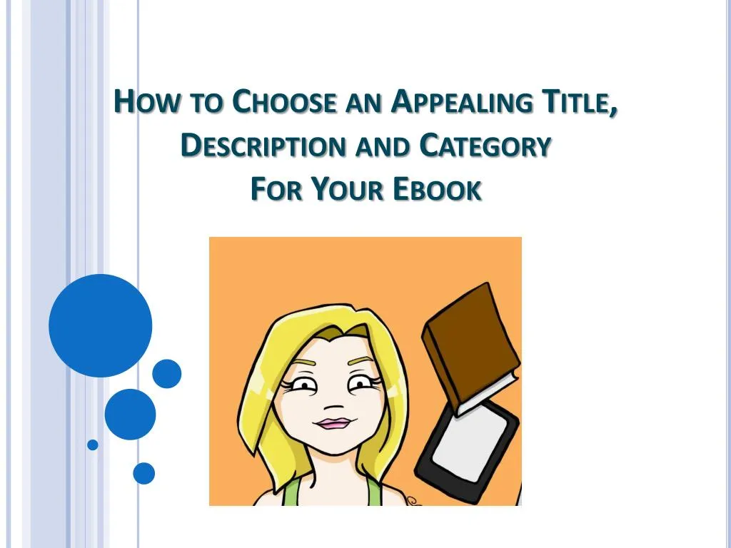 how to choose an appealing title description and category for your ebook